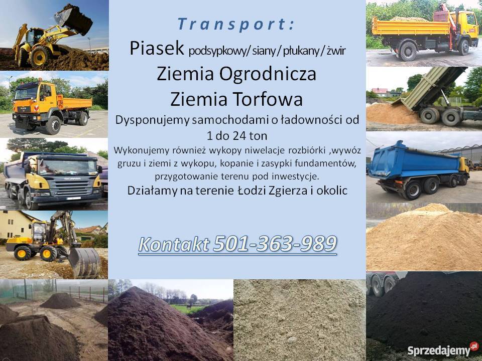 Ziemia Ogrodowa Czarnoziem Piasek Łódź Zgierz i łódzkie Łódź