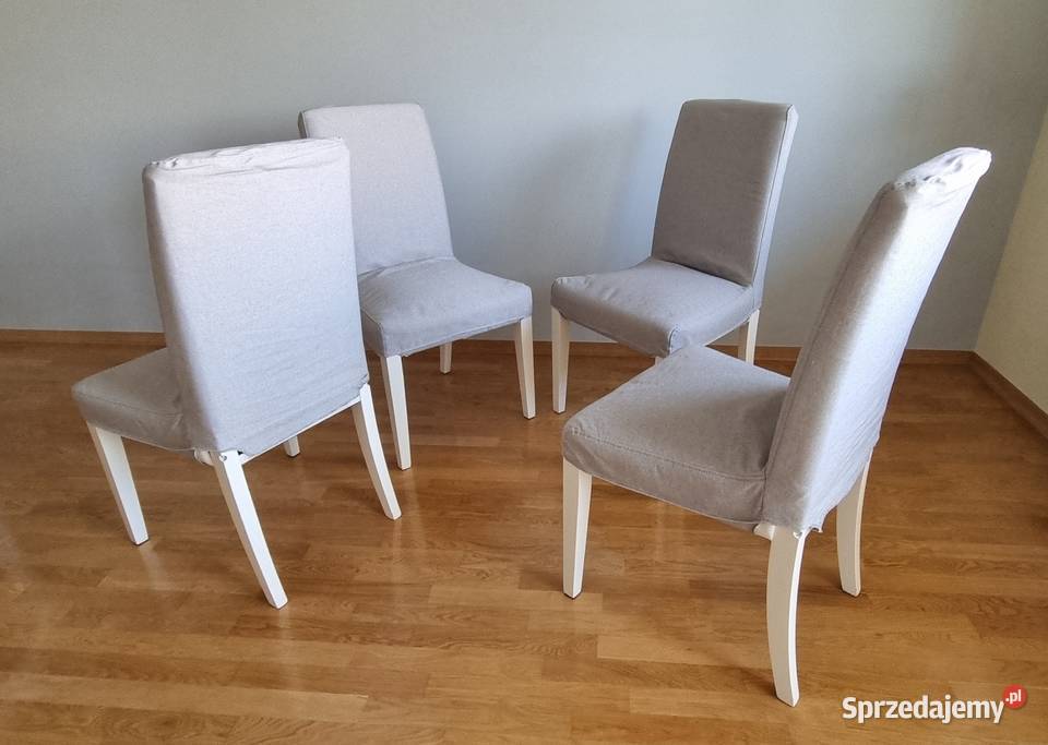 4x KRZESŁO IKEA HENRIKSDAL białe szare krzesła 97cm Krzesła Kalisz
