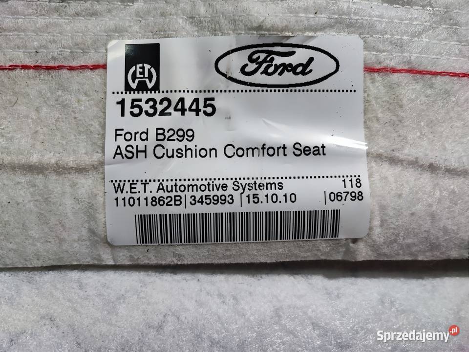 Mata grzewcza fotela Ford Fiesta MK7