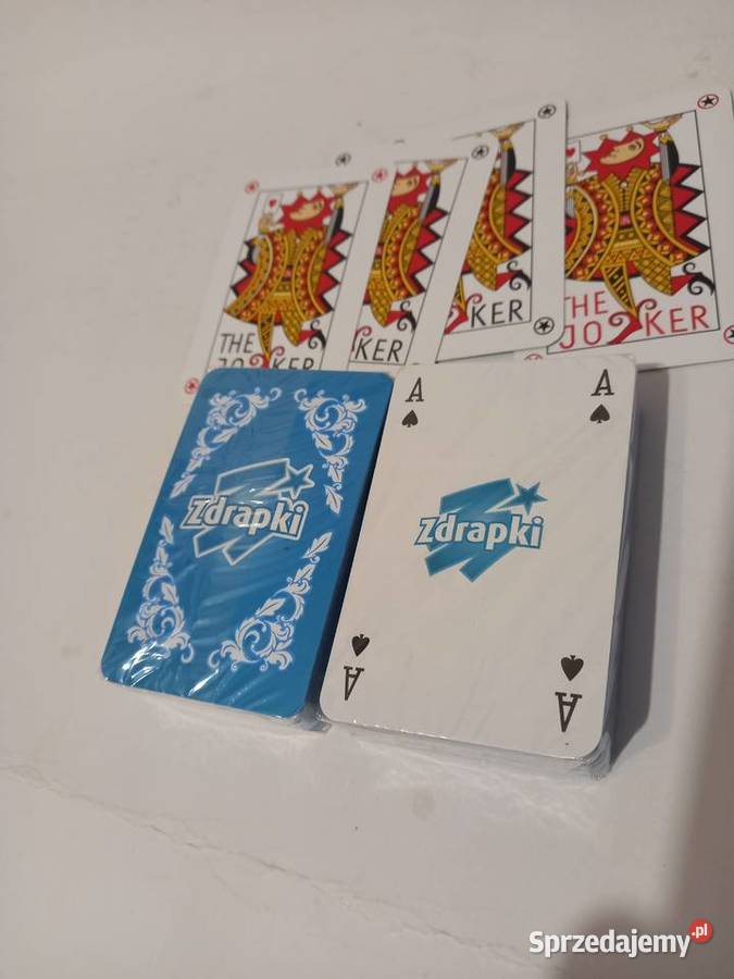 Karty do gry z logo "ZDRAPKI", 2 talie