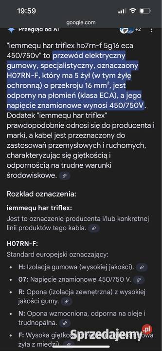 Kabel siłowy specjalistyczny 5 żyłowy Nowy Sącz