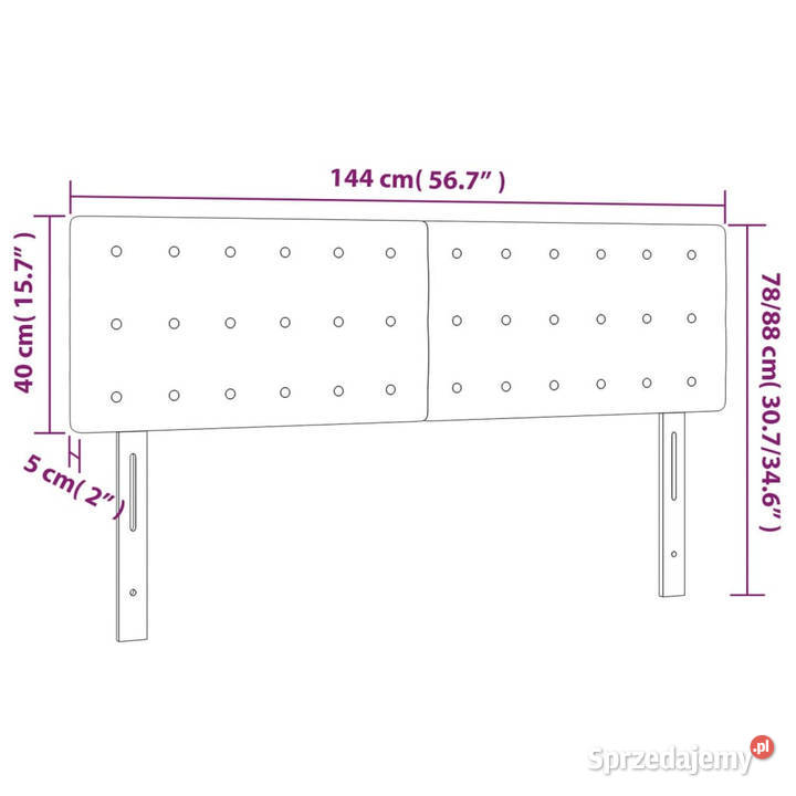 Zagłówek do łóżka z LED różowy 144x5x7888 Warszawa
