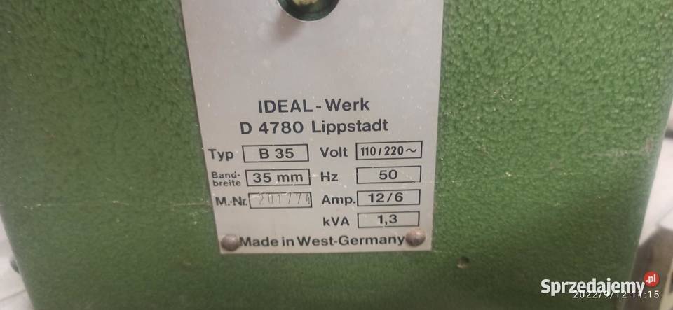 zgrzewarka do pił taśmowych IDEAL WER B35 Kłodawa sprzedam