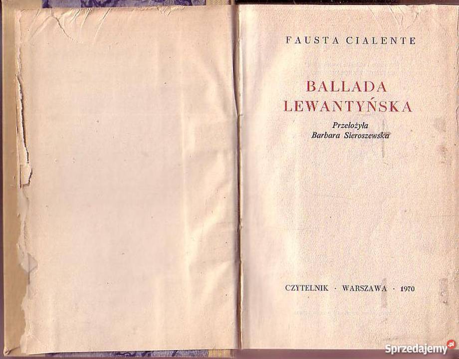 0455 BALLADA LEWANTYŃSKA FAUSTA CIALENTE małopolskie Czyrna sprzedam