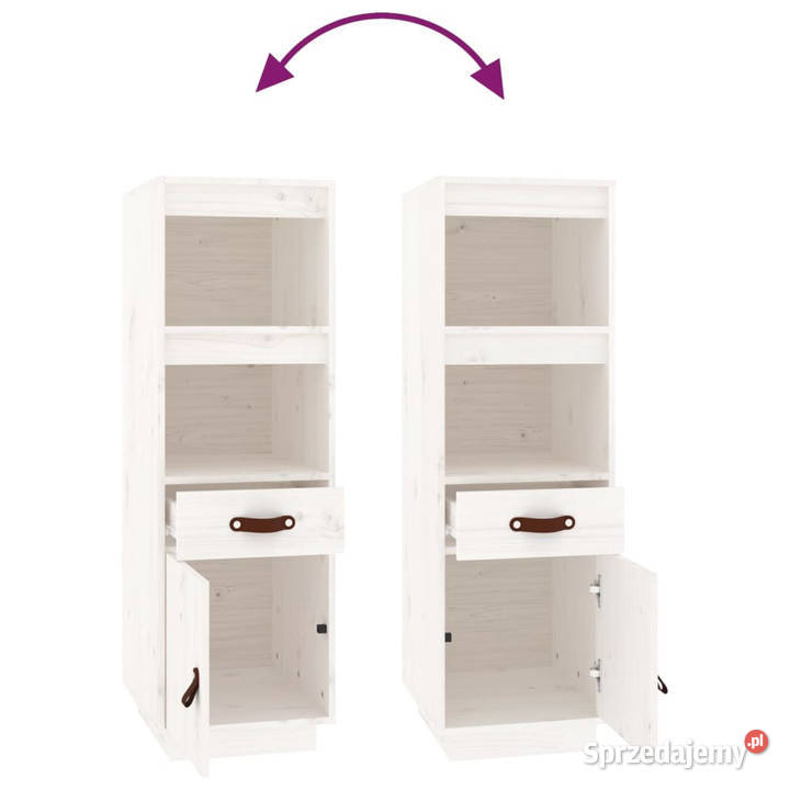 Szafka biała 34x40x1085 lite drewno sosnowe