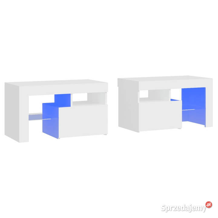 Szafki z oświetleniem LED 2 białe 70x365x40 Nocne Warszawa