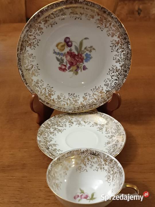 Zestaw porcelanowy filiżanka z talerzykami małopolskie Gorlice sprzedam
