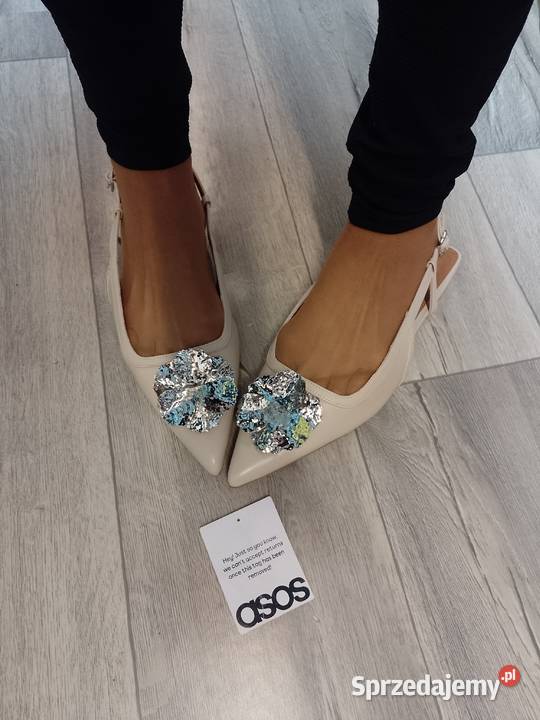 42 ASOS Design Beżowe bogato zdobione baleriny z Kraków