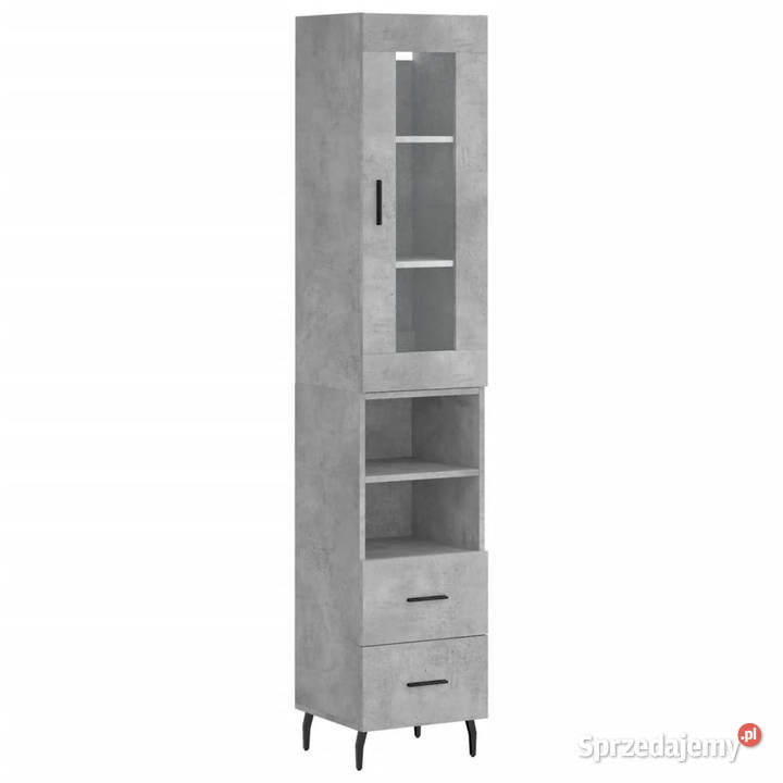 Wysoka szafka szarość betonu 345x34x180 Warszawa sprzedam