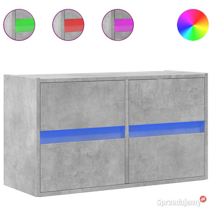 Ścienna szafka TV z LED szarość betonu 80x31x45 Warszawa sprzedam