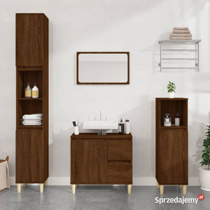 Szafka łazienkowa brązowy dąb 65x33x60 WM819827 mazowieckie Warszawa