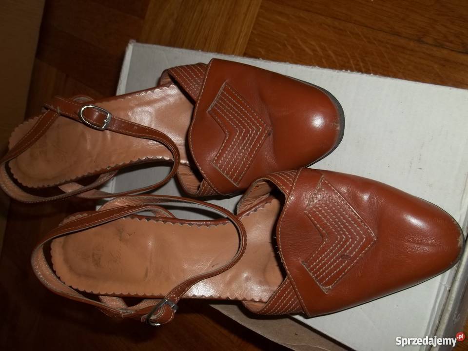 Półbuty skórzane z odkrytą piętą 36 Rozmiar 36 Łódź