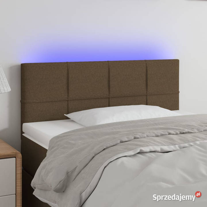 Zagłówek do łóżka z LED ciemnobrązowy 80x5x7888 mazowieckie Warszawa