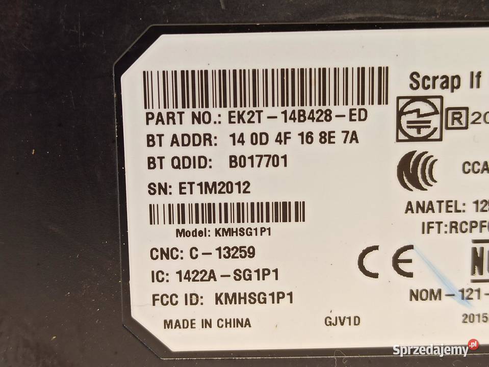 MODUŁ STEROWNIK BLUETOOTH TRANSIT EK2T14B428ED Komputery
