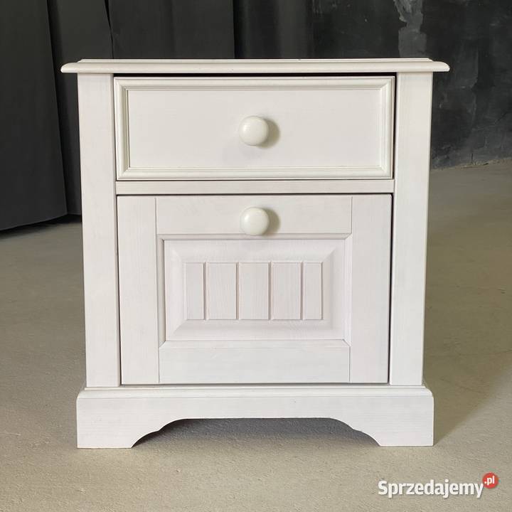 Biała szafka nocna 2 szuflady 60cm Budno
