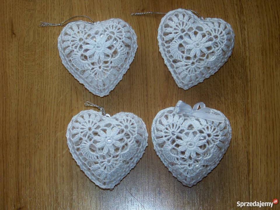 Serduszka na podkładzie akrylowym rękodzieło Pawłowice sprzedam