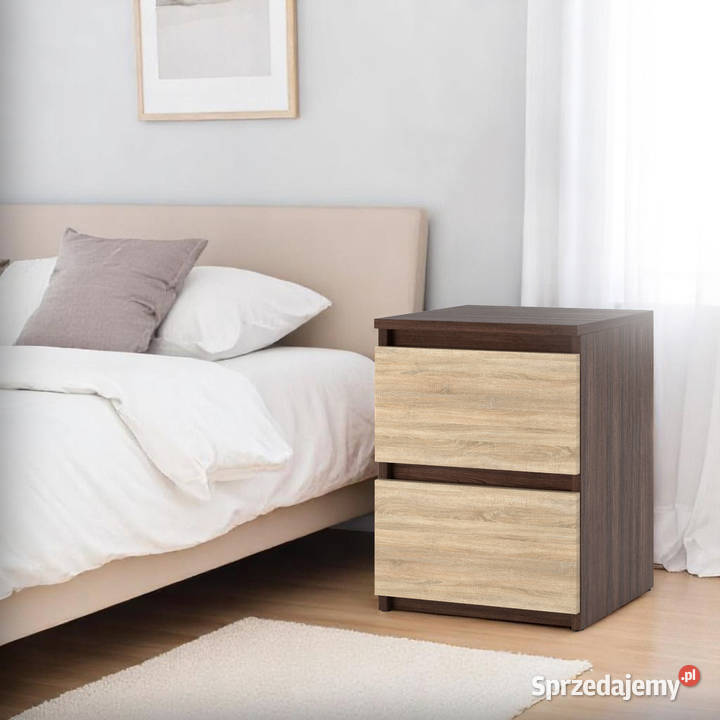 Szafka Nocna Dąb Wenge Sonoma 2 Szuflady Stolik 30cm Elbląg