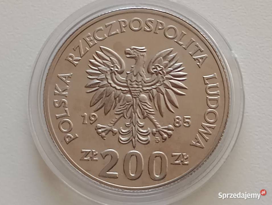 Moneta 200 1985r XIII Mistrzostwa świata w piłce wielkopolskie Mosina