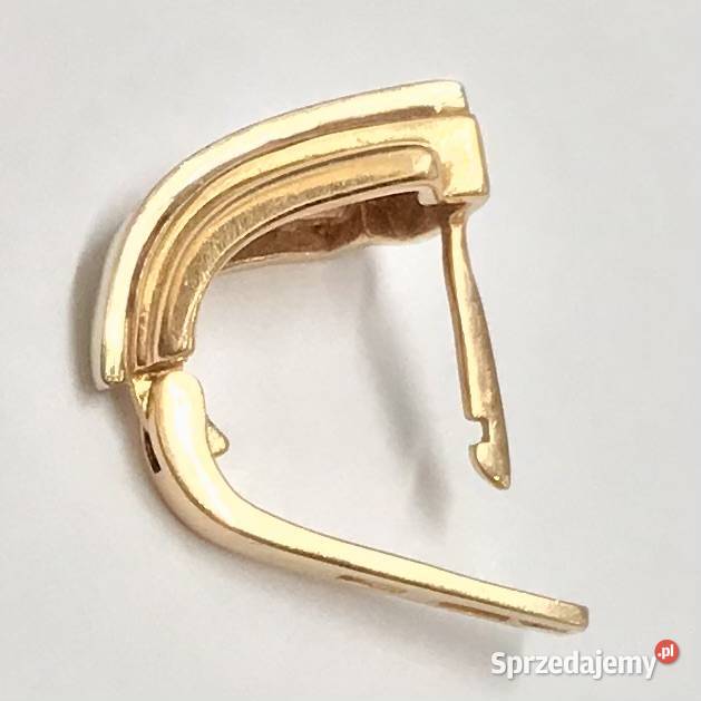 Złote kolczyki 585 14K z cyrkoniami zapięcie Biżuteria Warszawa