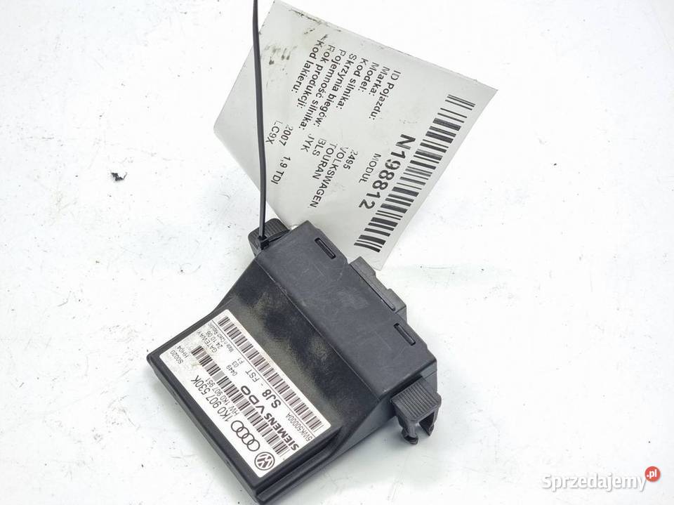 MODUŁ VOLKSWAGEN TOURAN 1K0907530K Części samochodowe Lipno