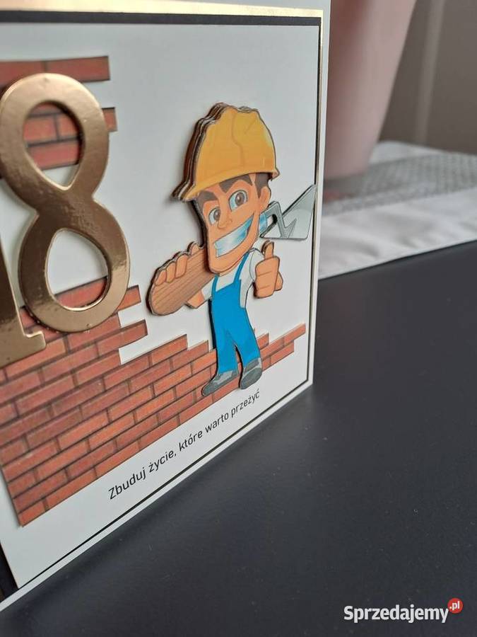 Kartka 3D w kopercie z okazji 18 urodzin śląskie