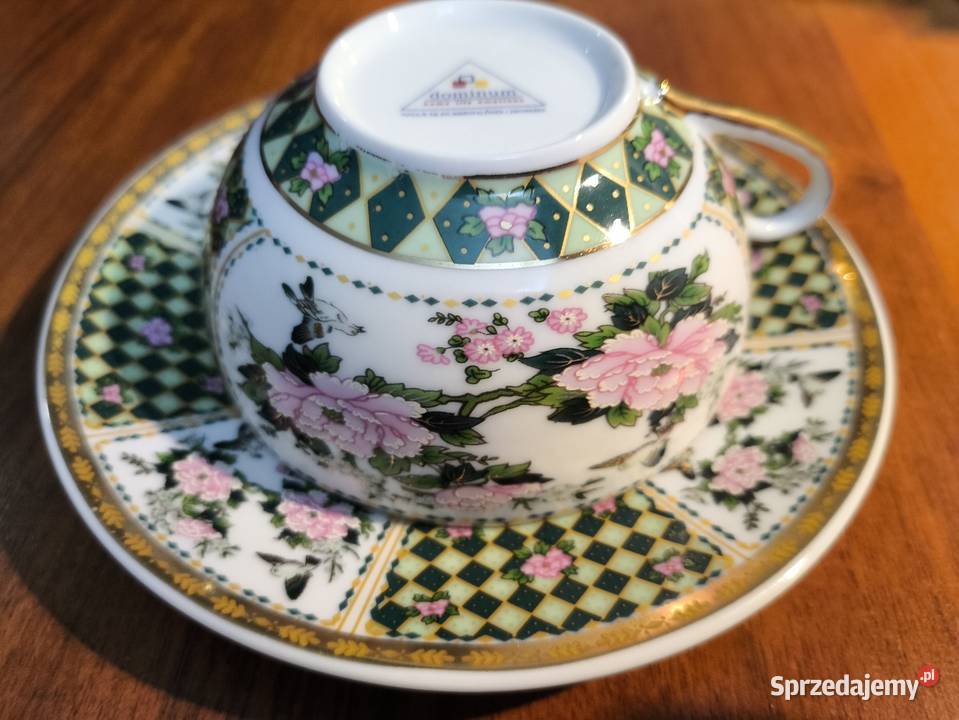 Porcelanowa filiżanka ze spodkiem Dominum wielokolorowy