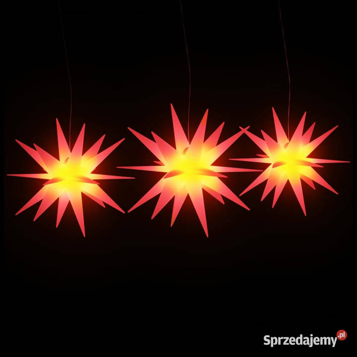 Ozdoby świetlne z LED 3 składane czerwone Warszawa