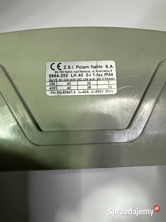 Łącznik krzywkowy ŁK 40 01 1Faz IP 44 Gliwice