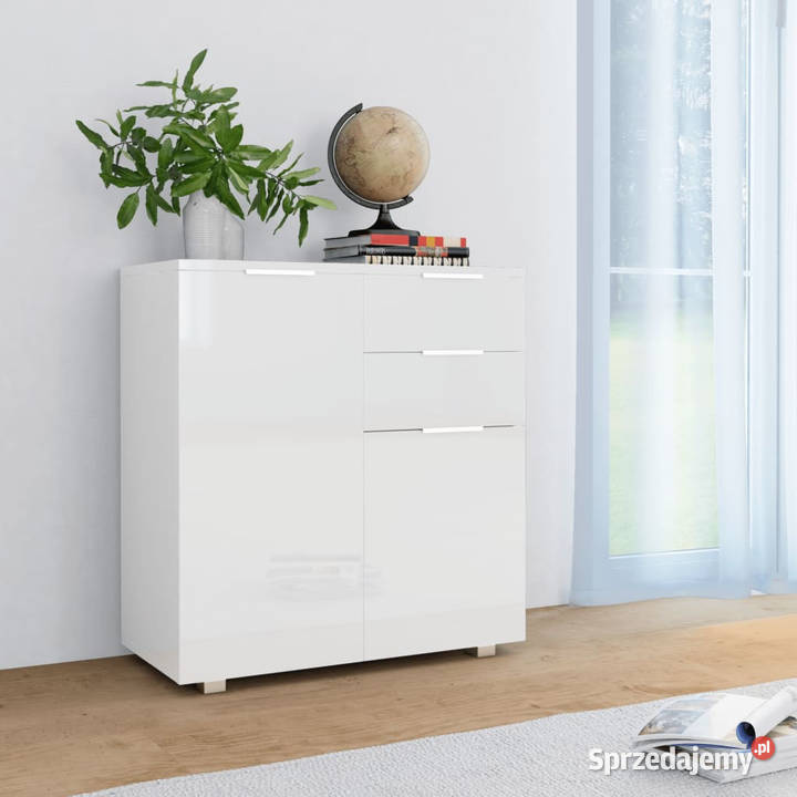Komoda biała na wysoki połysk 71 x 35 x 80 płyta Komody mazowieckie