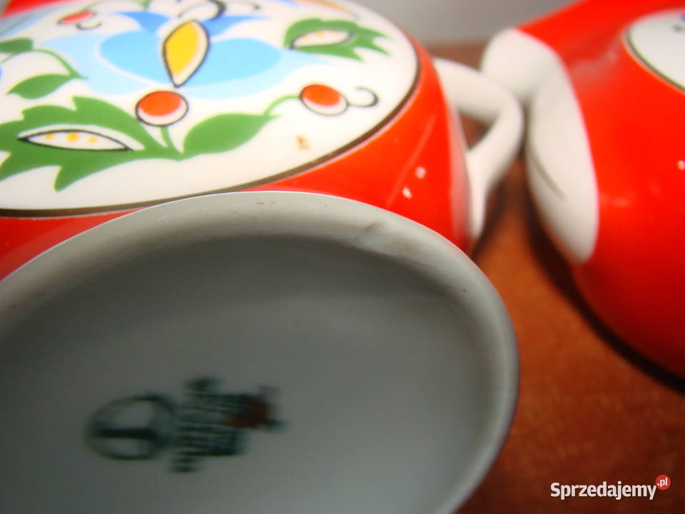 Lubiana wzór kaszubski cukiernica mlecznik Porcelana i szkło Pruszcz Gdański