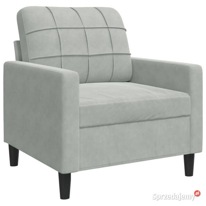 Fotel jasnoszary 60 obity aksamitem WM4007604 Warszawa