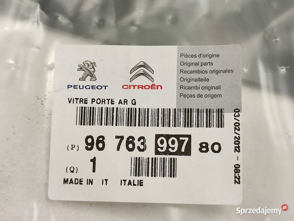 SZYBA DRZWI LEWY TYŁ PEUGEOT 208 20122019 sprzedam