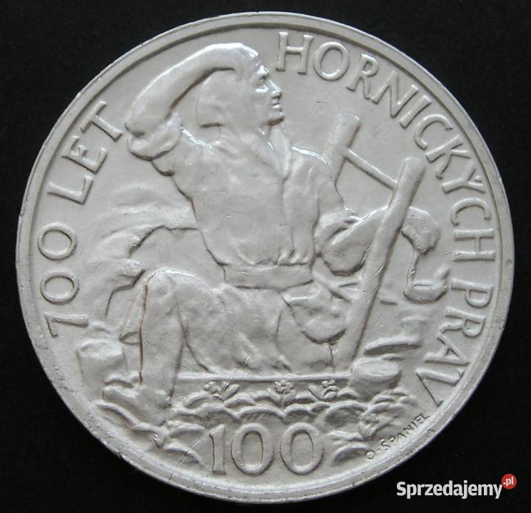CZECHOSŁOWACJA 100 KORON 1949 SREBRO Łódź