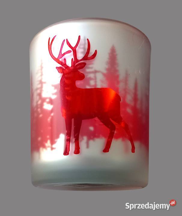 Świecznik szklany czerwony Jeleń podgrzewacz czerwony Chrzanów sprzedam