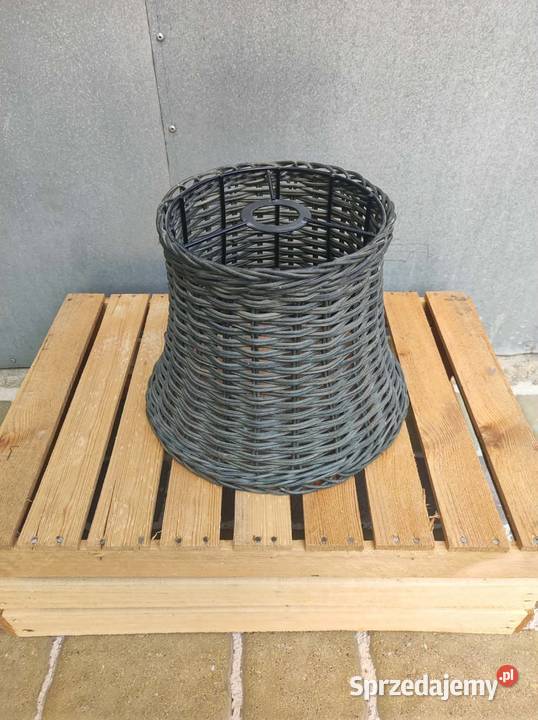 Ciemny abażur pleciony boho rattan wiklina łódzkie Podkałek sprzedam