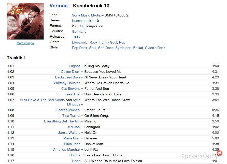 Various Kuschelrock 10 2 x CD 1996 Sony Music 2 płyty sprzedam