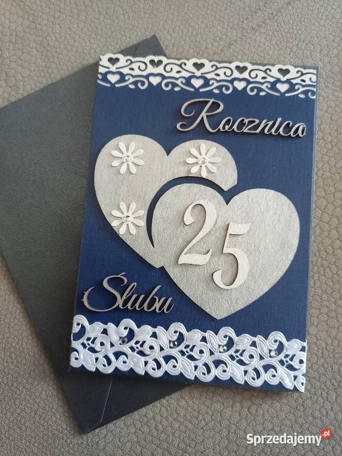 Kartka na 25 Rocznicę Ślubu wykonana ręcznie Sosnowiec