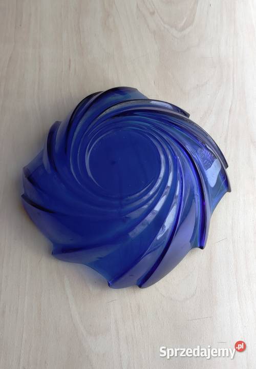 Salaterka miska kobaltowa ARC France szkło śląskie
