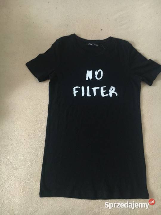 czarna koszulka xxs 32 biały napis no filter biały kujawsko-pomorskie Toruń