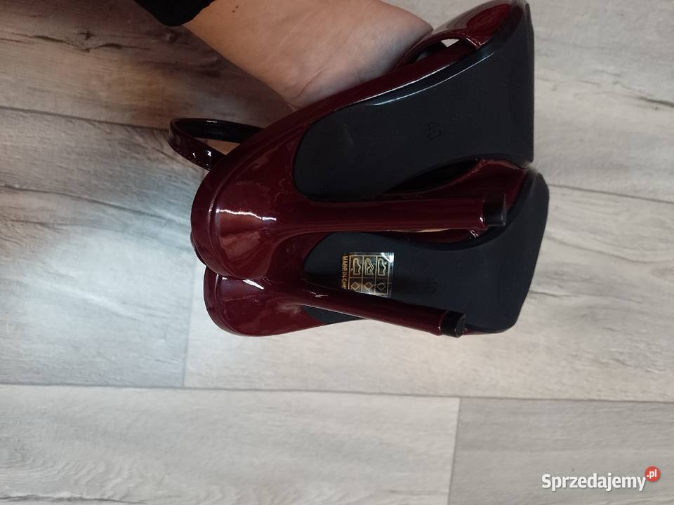 39 Bordowe Burgundowe czółenka wieczorowe z inna Kraków sprzedam