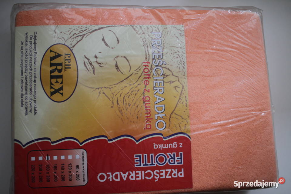 Pomarańczowe prześcieradło duże 180x200 frotte Toruń