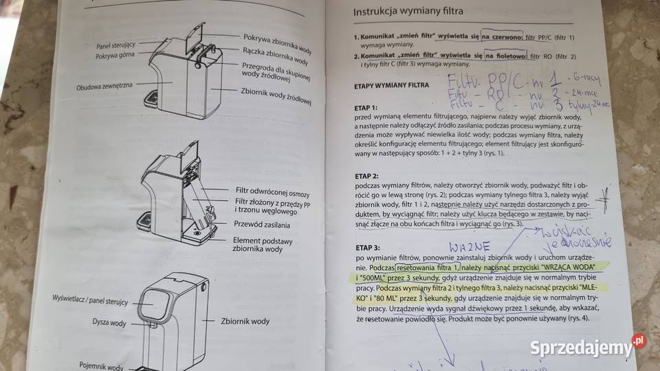 Filtr do wody WATER PURIFIER Model Milano PH507i Legionowo