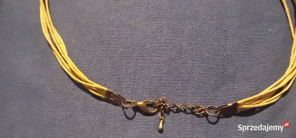 Secesyjny wisiorek mosiądz i emalia początek XX Koźminek