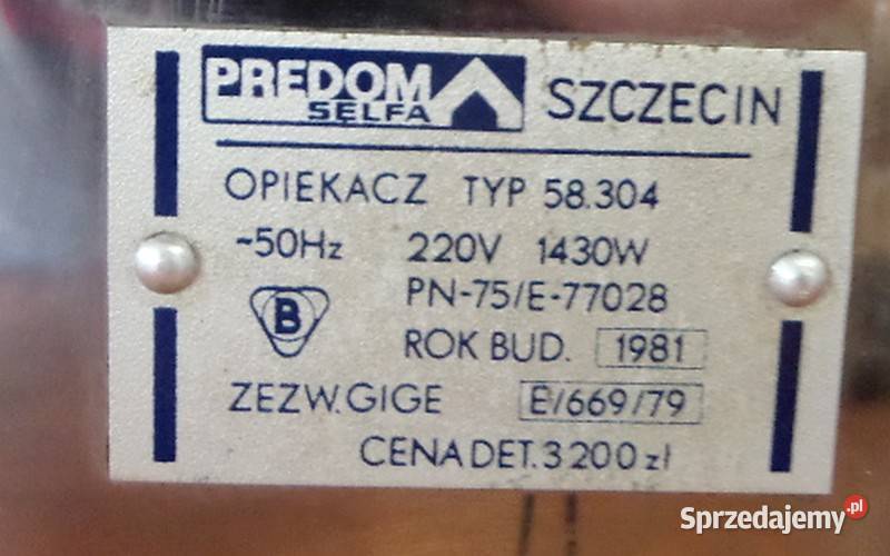PRL OPIEKACZ ROŻEN GRILL PREDOM SELFA 58304 Warszawa