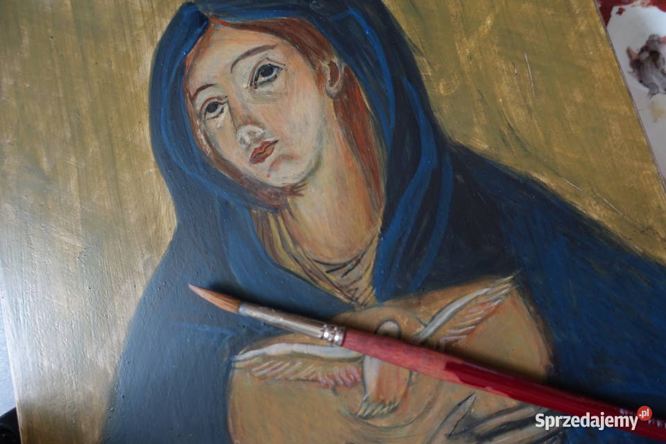 Pasterz Ikona pisana na desce prezent Malarstwo Szczecin