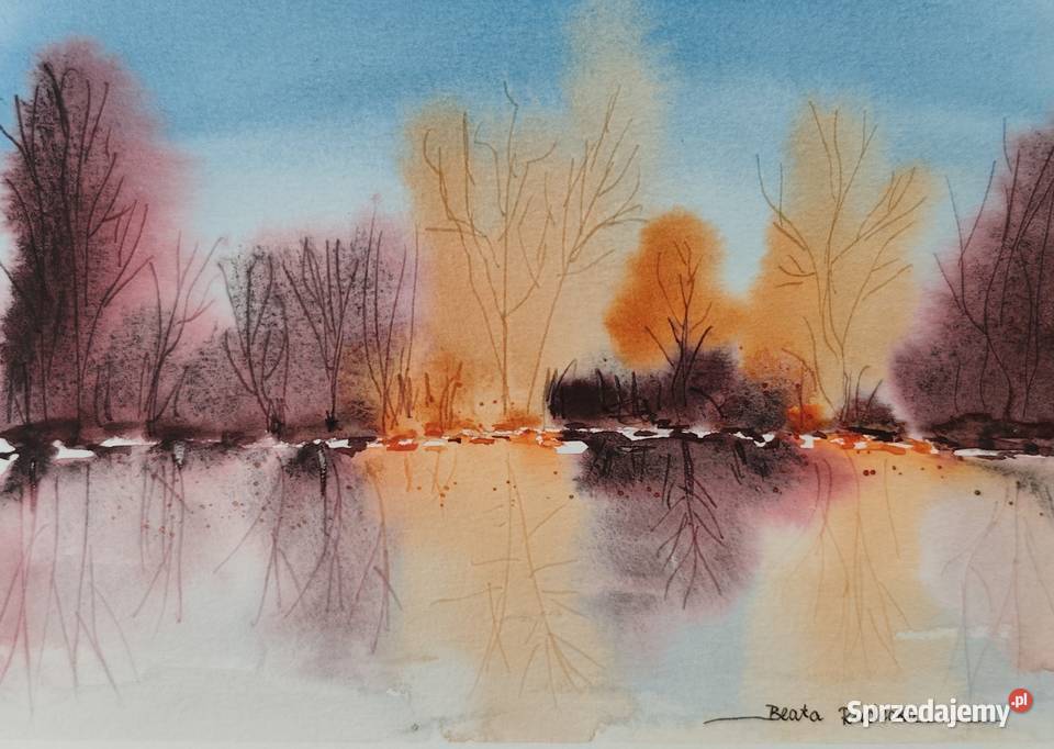 Akwarela Akwarelka Obraz pt Uroczysko Oprawiona Poznań