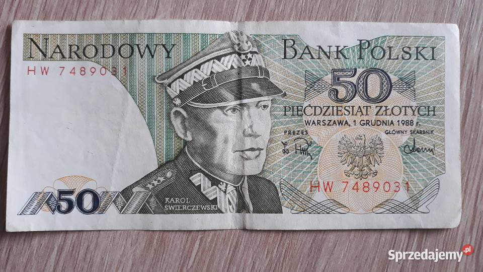 50 złotych 1 XII 1988 r seria HW sprzedam