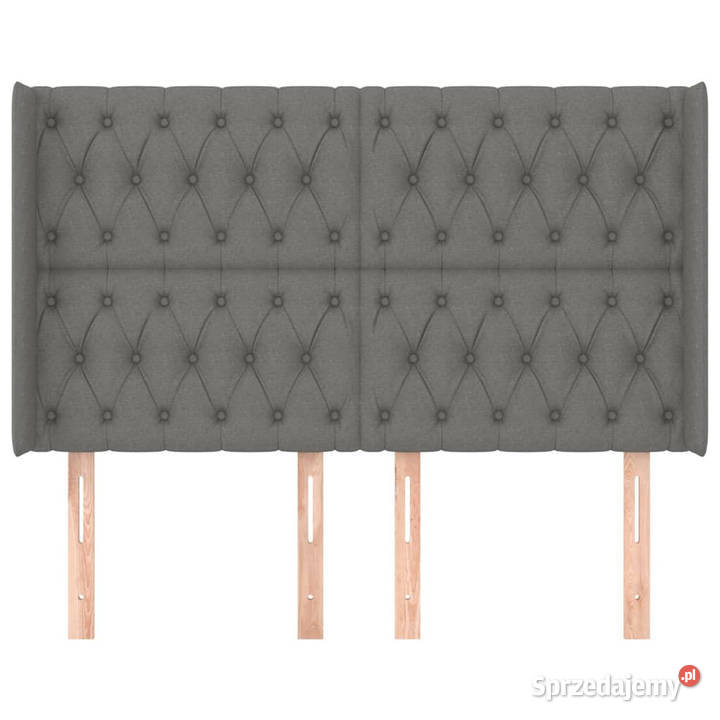 Zagłówek uszak ciemnoszary 147x16x118128 tkanina mazowieckie
