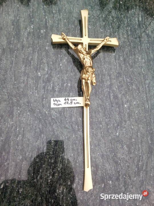 Krzyż złoty z wizerunkiem z różą