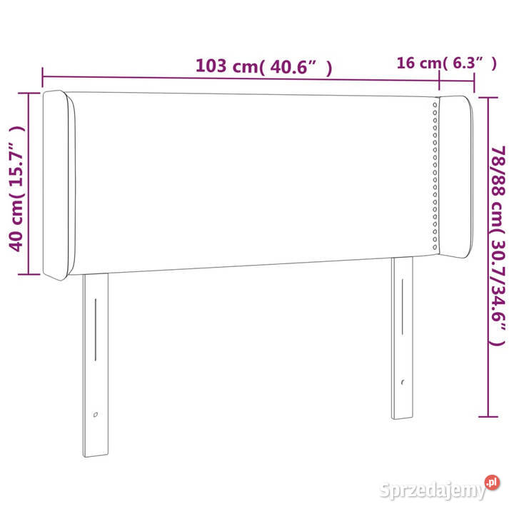 Zagłówek do łóżka z LED taupe 103x16x7888 Warszawa